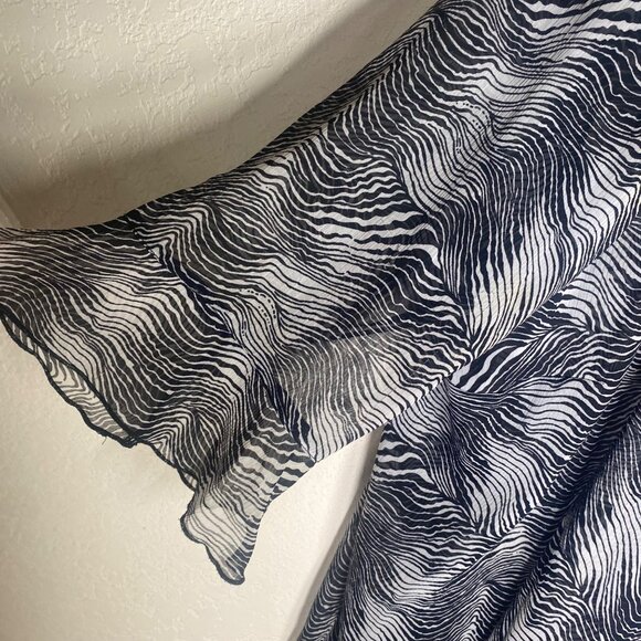 Maggie Barnes Top 2X  Womens Black White Zebra Print Sheer Kimono Cardigan Jacke - Picture 7 of 14